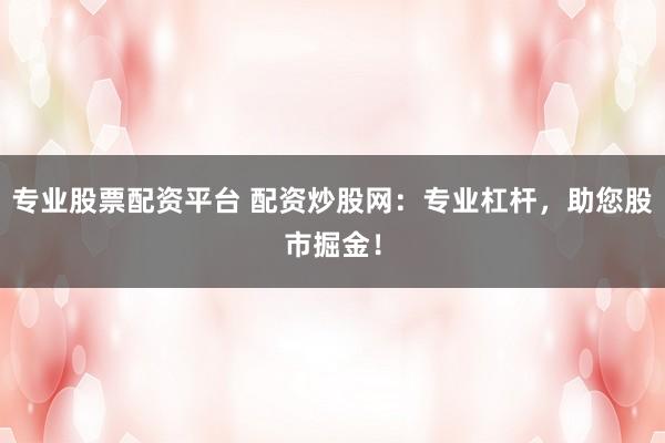 专业股票配资平台 配资炒股网：专业杠杆，助您股市掘金！