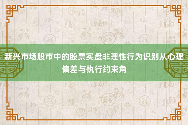 新兴市场股市中的股票实盘非理性行为识别从心理偏差与执行约束角