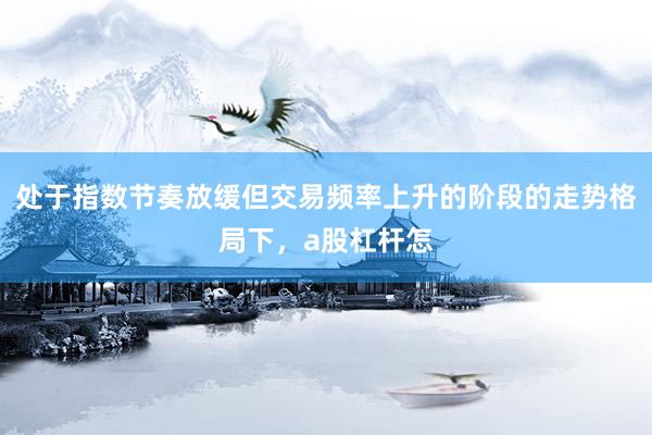 处于指数节奏放缓但交易频率上升的阶段的走势格局下，a股杠杆怎