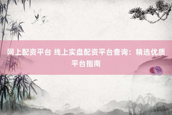 网上配资平台 线上实盘配资平台查询：精选优质平台指南